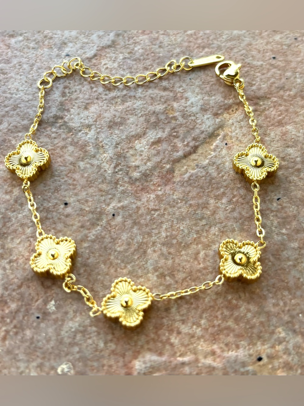 Fashion Jewelry Gold Floral Link Bracelet - Women Jewelry